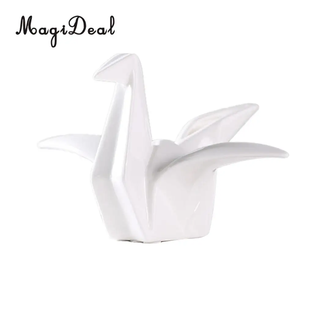 Ceramic Origami Crane Figurine Statue Home Office Decor Ornaments Wedding Party Table Centerpieces