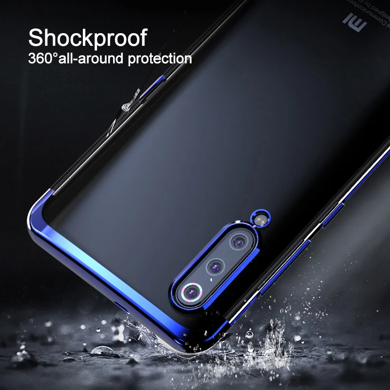 For Xiaomi Mi 9 Case Mi9 SE Cover Clear Transparent Plating Case For Xiaomi Mi9 Mi 9 SE Case Cover Soft Silicone Bumper Cover