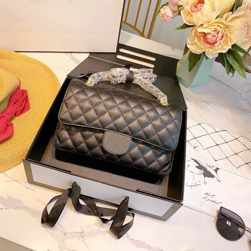 

2019 Luxury Brand Caviar Women Famous Designer Chain Shoulder Bag Handbag Crossbody Women Genuine Leather Bags