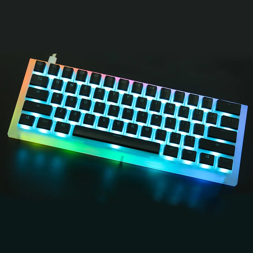 YMDK CNC Акриловые Алмазные RGB полностью программируемые переключатели Gateron PBT Double Shot Keyset 61 60% мини механическая клавиатура