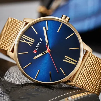 CURREN Men's Top Brand Luxury Waterproof Stainless Steel Quartz Watches