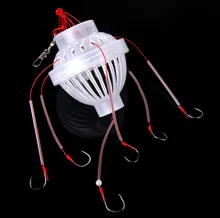 Carbon Steel + Plastics Carp Fishing Hook Sea Monster with Six Strong Spherical Fishing Hooks Tackle Tool