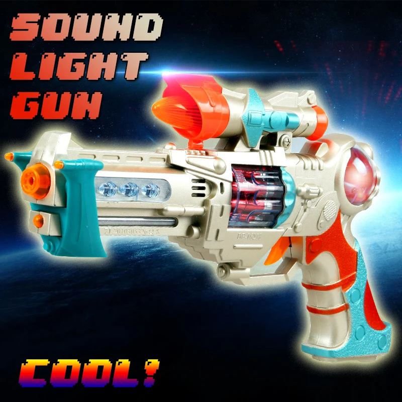 Electric Sound light Rotate font b Toy b font Gun airsoft pisto With Music Revolver Christmas