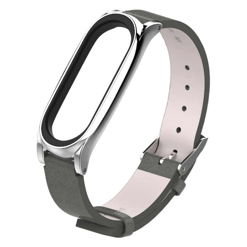 Mi jobs mi Band 4 correa ремешок на запястье для Xiaomi mi band 4 pulseira mi Band 3 браслет Кожа PU умные наручные часы - Цвет: Серый