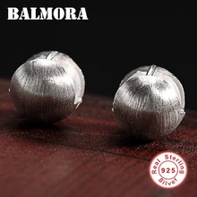 BALMORA Настоящее 925 пробы серебро простой рисунок серьги гвоздики для женщин Девушка подарок Винтаж элегантные модные ювелирные изделия Brincos