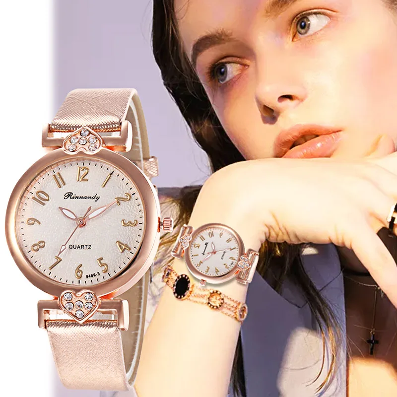 

WJ-8536 Fashion Top Brand Luxury Watches Women Leather Quartz Modern Clock Dress Watches Female Zegarki Damskie Dropshipping