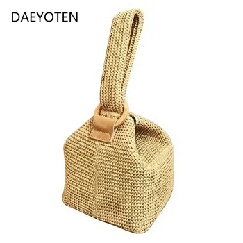

DAEYOTEN New Summer Women Handbag Fashion Straw Bags Ladies Beach Bag Female Rattan Small Bags For Women Rattan Handbags ZM0051