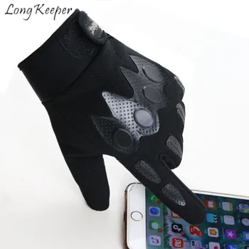 

Long Keeper Gloves Men Women Full Finger Mitten Guante Military Tactical Touch Screen Leather Suede Sport Cycle Breathable Gym