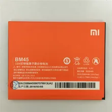 Оригинальный литий-ионный Батарея BM45 для Xiaomi RedMi Note 2 Bateria Hongmi Red Rice Note2 3020 мАч Замена батарей