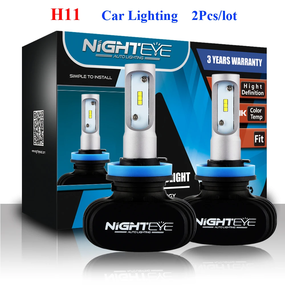 NIGHTEYE Super Bright H11 50W 8000LM 6500K CSP LED Car Headlight