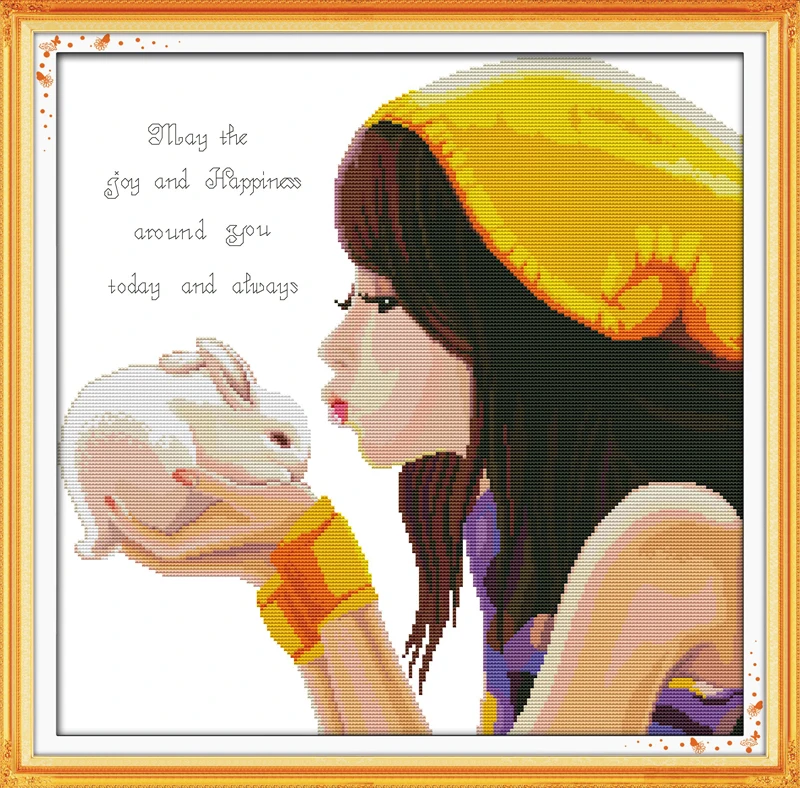 

Warm love counted printed on fabric DMC 14CT 11CT Cross Stitch kitsembroidery needlework Sets Home Decor