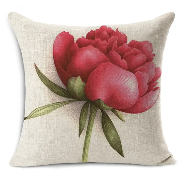 

Cushion Cover Colorful Flowers Printed Cotton Linen Sequin Pillow Decorative Spring Pillow Covers Cojines Decorativos Para Sof
