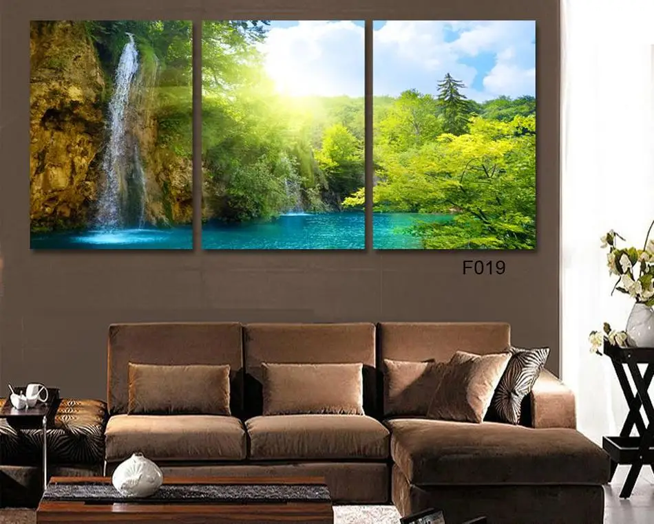 Free Shipping 3 Pieces Canvas Prints Christmas Scenery between