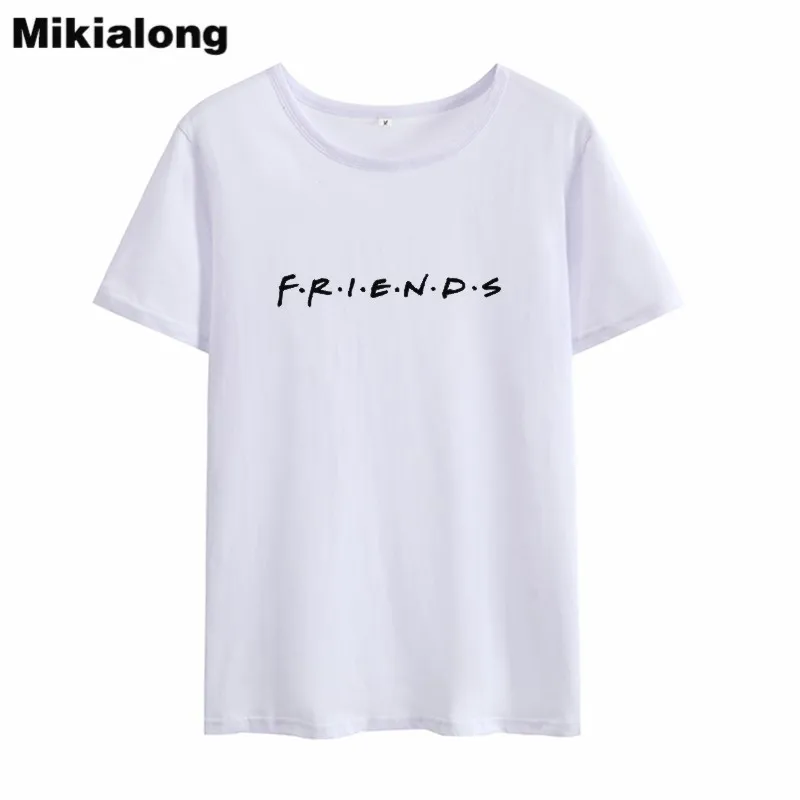 Футболка Mikialong с надписью FRIENDS Bff летняя Женская Базовая черная или белая футболка