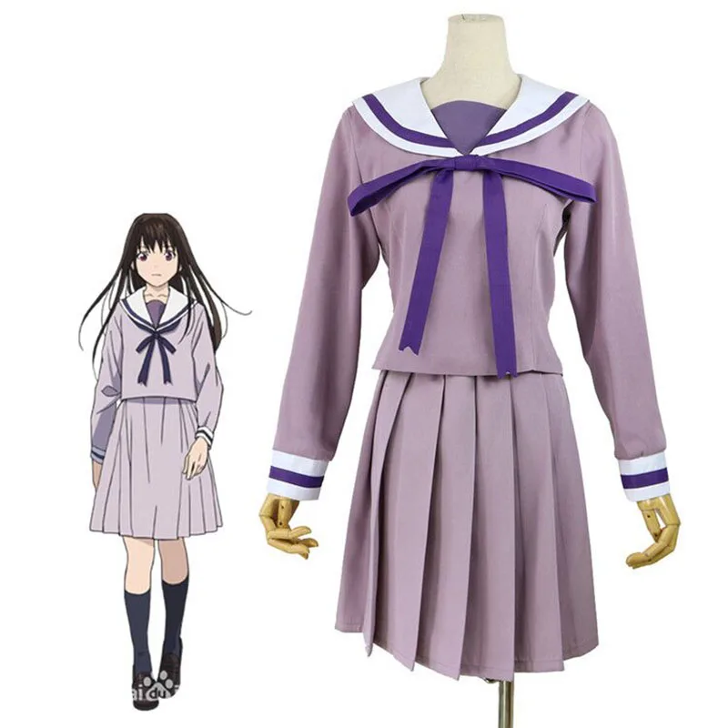 

Anime ARAGOTO Noragami Aragoto Costume Dress Japan kimono Iki Hiyori Cosplay Sailor Uniform Dress Women Halloween Costumes