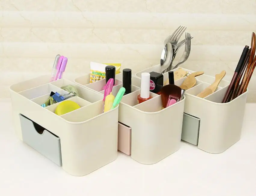 

Desktop Plastic Makeup Box Organizer Cosmetic Makeup Organizer Box Jewelry Necklace Nail Polish Earring Holder