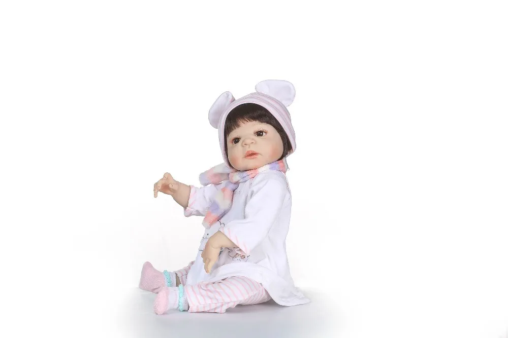 NPK 56 см мягкие силиконовые Reborn Baby Doll Игрушки для девочек реалистичные Дети Boneca полный винил модные куклы Bebes возрожденная менина детские игрушки