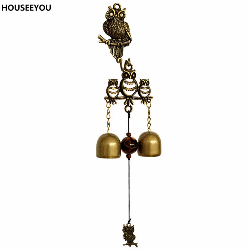 Vintage Wind Chimes Owl Wind Bell Hanging Decorations Crafts Metal Wind