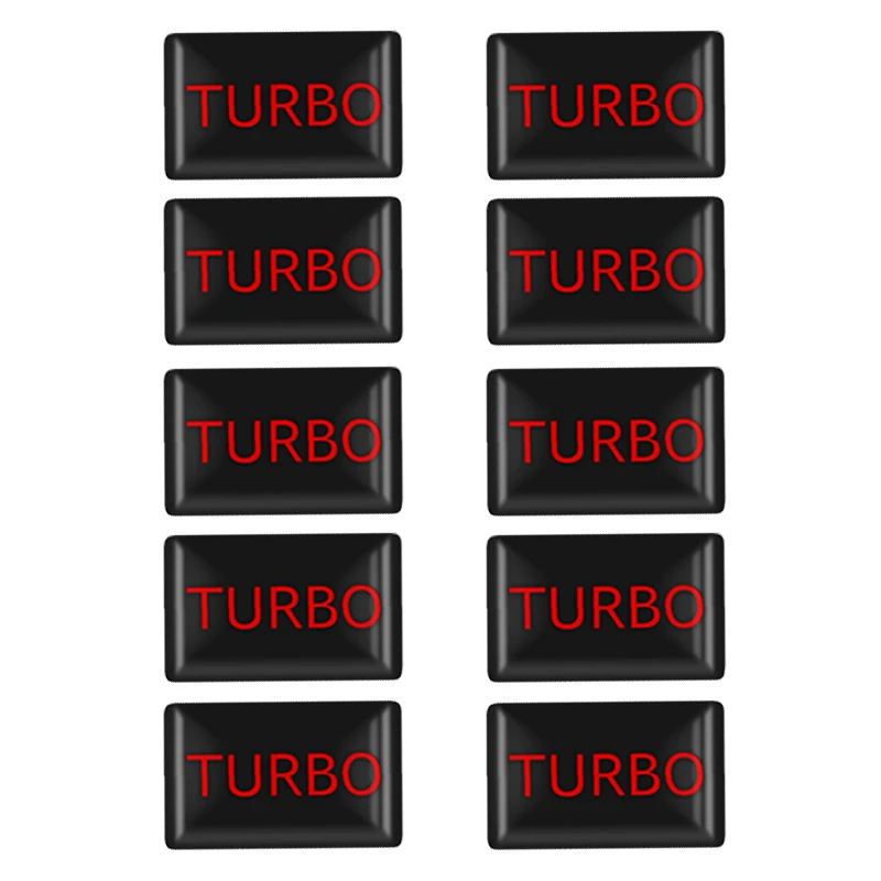 10Pcs Car styling 3D TURBO Decorative Badge Sticker fit for Ford Focus 2 3 ST RS Fiesta Mondeo Tuga Ecosport Fusion Accessories |