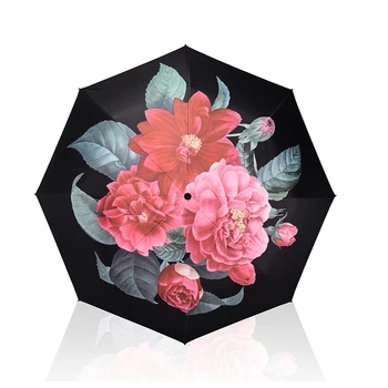 

2018 Elegant Female Flower Umbrella Rain Women Parasol Folding Umbrellas Anti-UV Sunscreen Umbrella Sunny Paraguas guarda-chuva