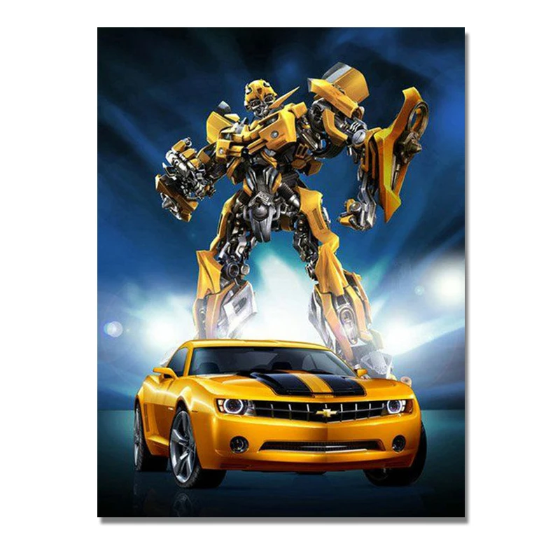 

5d Diy Diamond Painting Full Square "Transformers Bumblebee Car" Daimond Embroidery Cross Stitch Mosaic Art Kerst Unframed ZX155