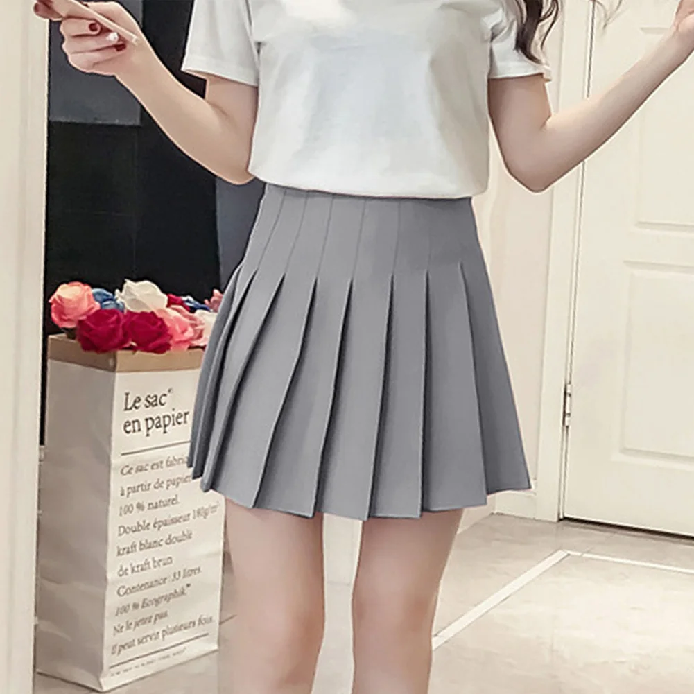 Female Stretchy Safety Lining Mini Skirt Student Fashion Summer High