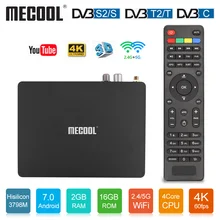 Mecool K6 DVB-S2 DVB-T2 Android tv Box Hisilicon Hi3798M 2 Гб ОЗУ 16 Гб ПЗУ 64 бит 2,4/5 ГГц двойной Wifi BT4.1 4K Ultra HD MECOOL KM3