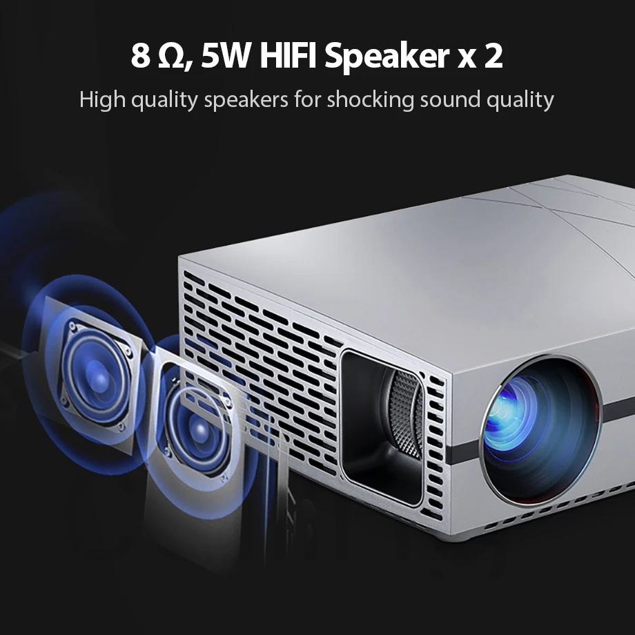 AUN HD proyector F20 4000 lúmenes 1280*800 P HDMI VGA USB altavoz de alta fidelidad casa Cine (opcional Android versión apoyo 1080 P 4 K AC3) - 3