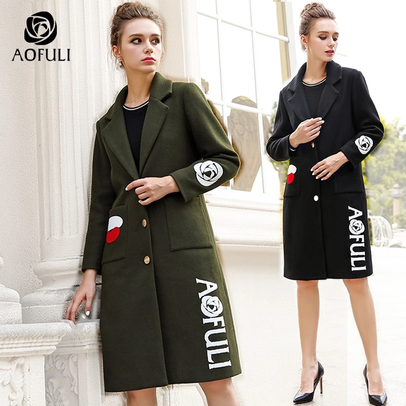 M/L/XL/2XL модное Брендовое шерстяное пальто зимние длинные топы с длинными рукавами