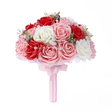 30 Розы Свадебные букеты ручной работы Свадебный цветок свадебные подарки свадебные аксессуары цветы груши бисером с лентой