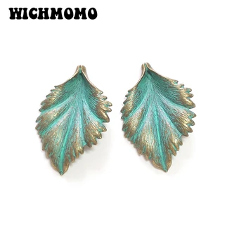

2019 New 5pcs 45*30MM Retro Patina Plated Zinc Alloy Green Leaf Charms Pendants for DIY Necklace Metal Jewelry Accessories