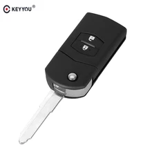 KEYYOU 2 Button Remote Key Fob Shell Case Folding Flip With Uncut Blade For Mazda 3 5 6 Free Shippping