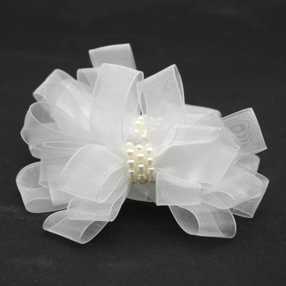 

#MD50501 Hot Sale 10cm Big Bows Hair Clips Girls Party Hairpin Barrette Pink White Yarn Flowers Hairgrip Hair Accessories