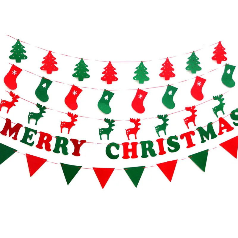

Flag Pennant Banner Buntings String Decoration Non-woven Fabric For Christmas Party E2S