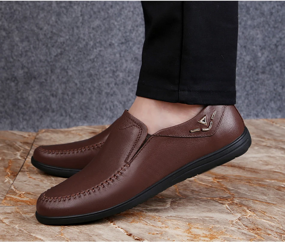 Г. Мужские модельные туфли классическая офисная обувь без шнуровки из натуральной коровьей кожи, черный и коричневый цвет Мужская простая официальная обувь для мужчин, большой размер 12