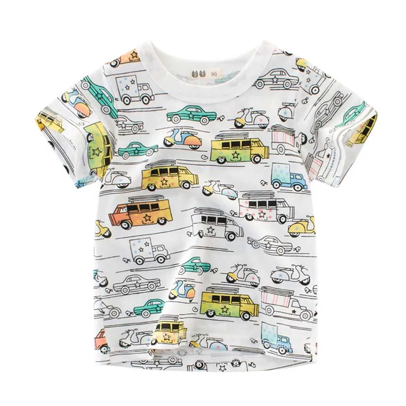

t-shirt children boys summer fashion t shirts for boys cars Transportation kid basic cotton white korean clothes kids tale tees