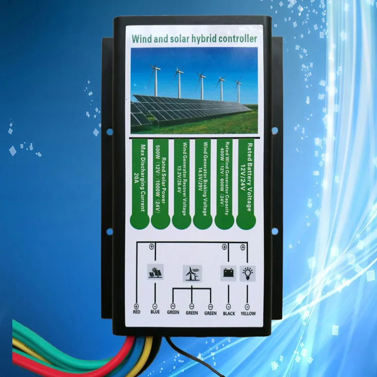 

Max 900W MPPT Wind Solar Hybrid Controller (Max 600W Wind, Max 300W Solar), 12V/24V Automatically Distinguish , LCD Display