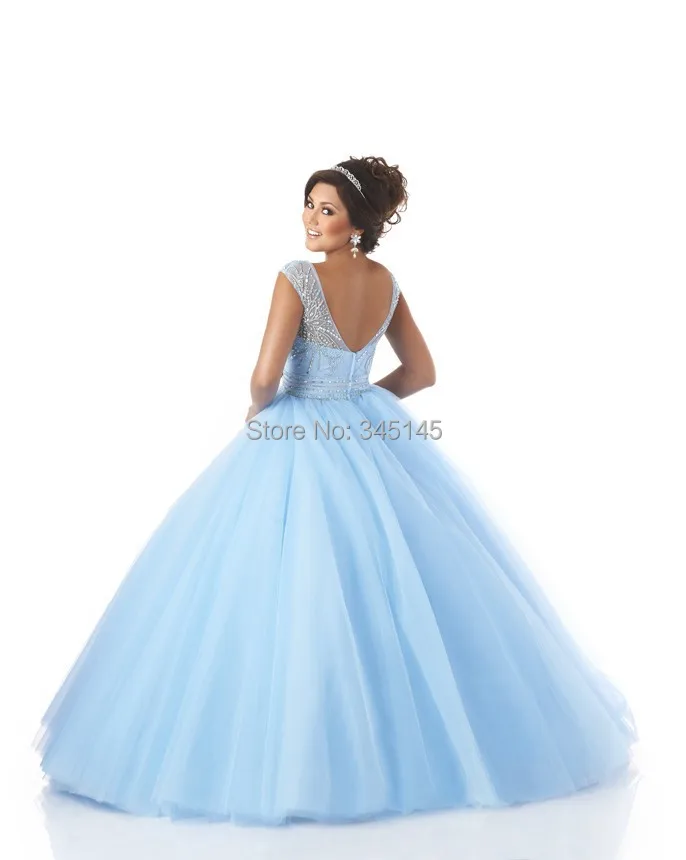 Новое поступление, бальное платье vestidos De Quinceanera, платья небесно-голубого цвета, милые 16 платья, платья с кристаллами