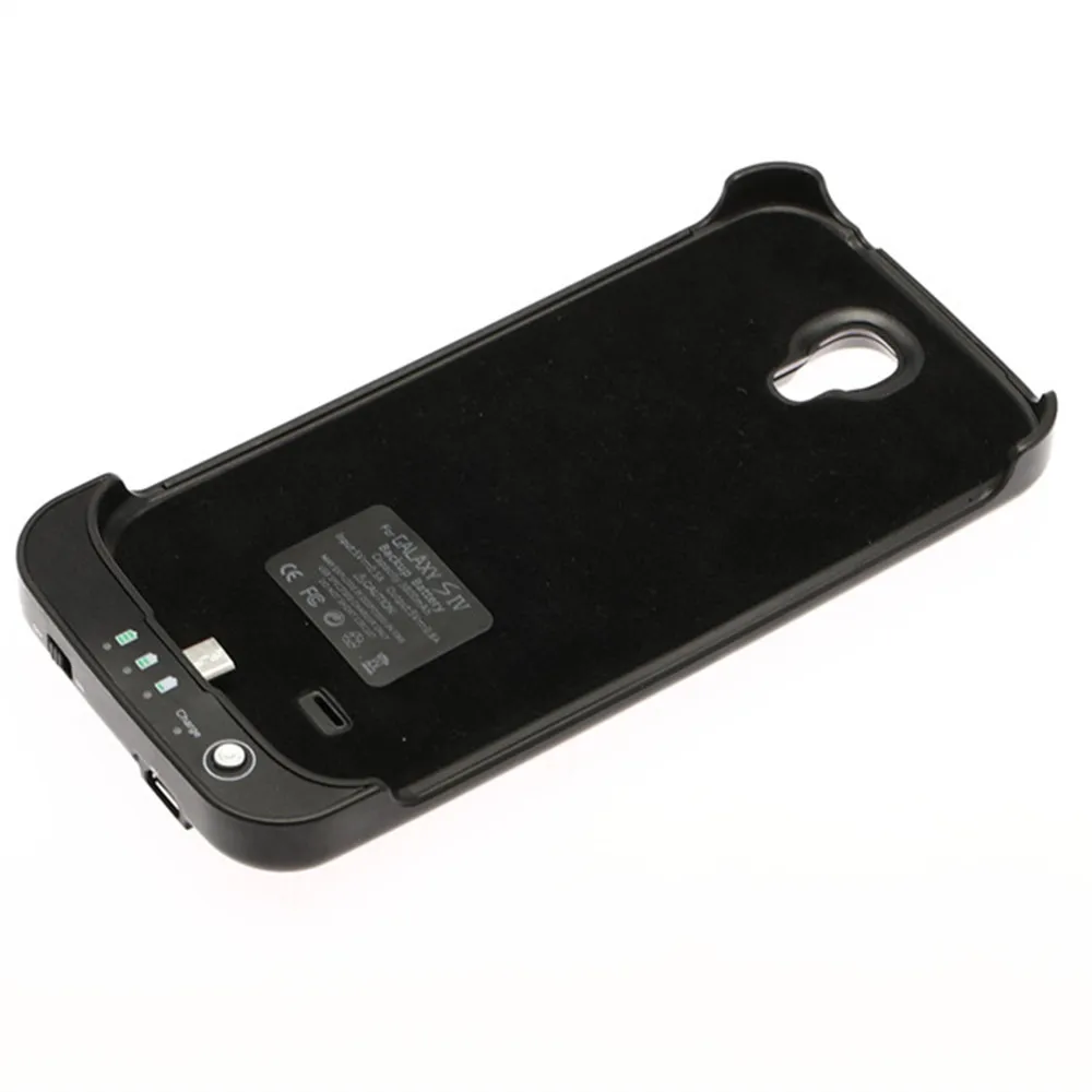 

3800mAh Backup Battery Charger Case Powerbank back Cover for Samsung Galaxy S IV S4 i9500 i9502 i9505 with Stand Black & White