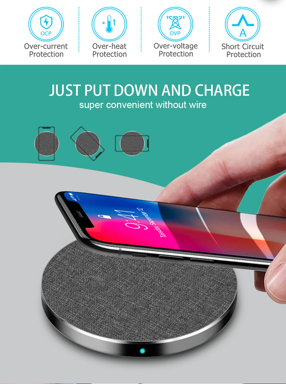 PORTEFEUILLE for Samsung qi wireless charger fast for xiaomi qi wireless charger pad chargeur induction for iphone 8 plus XS XR (3)