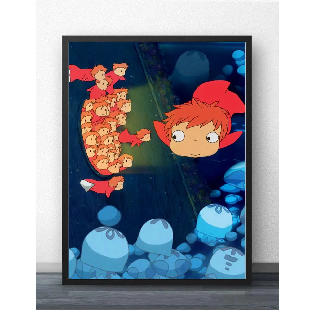 

Prints Home Decor Painting Nordic Style Anime Ponyo on the Cliff Pictures Wall Artwork Modular Canvas Poster Modern For Kid Room