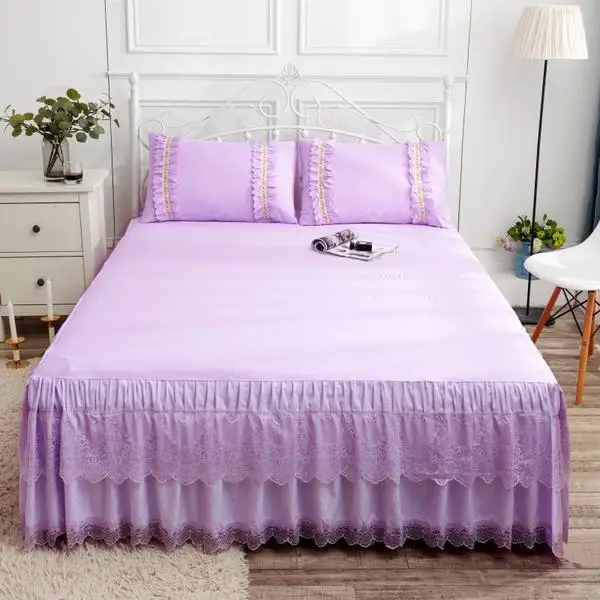 Quality Bed Sets Bed Skirt Twin Queen King Full Size Lace Fitted Sheet Pillowcase Bedspread Bed Cover Bedspreien Free Shipping