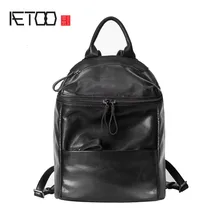 AETOO первый слой из овечьей кожи, Корейская сумка на плечо, простой нейтральный черный женский рюкзак для путешествий, сумка для отдыха, посылка
