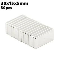 Strong Block Neodymium Magnets 30x15x5mm N35 Rare Earth NdFeB 30pcs 30x15x5 Permanent Powerful Magnetic Bar Magnet