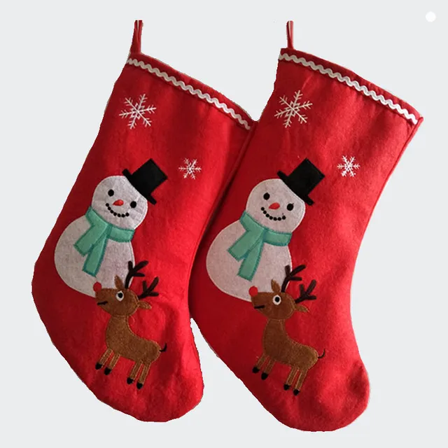41cm16 inch felt large christmas stocking santa claus snow man reinbeer kid xmas stocking - Large Christmas Stockings 41cm16 inch felt large christmas stocking santa claus snow man reinbeer kid xmas stocking - Large Christmas Stockings