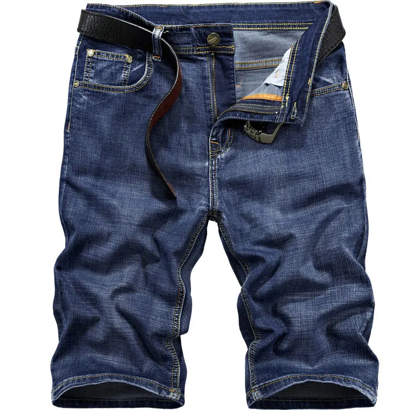 

2018 Summer 30~42 Military Denim Shorts Retro Clothing Blue Jeans Straight Men's Shorts Cargo Cotton Men's Casual Shorts Pockets