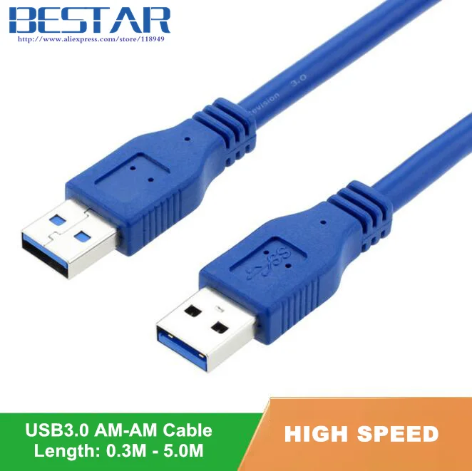 

Blue Dual USB 3.0 A type Male to Male USB Extension Cable AM TO AM 30cm 60cm 1m 1.5m 1.8m 2.5m 3m 5m 4.8Gbps Support USB 2.0