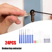 24 шт. слесарные принадлежности инструмент сломанный ключ экстрактор удаление крюк набор ручка замок инструмент
