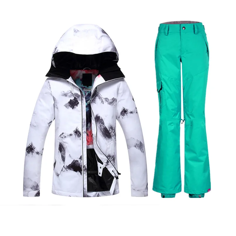 2018 Gsou de esquí de montaña traje de las mujeres de invierno trajes de esquí de mujer chaqueta de snowboard pantalones de nieve esqui esquí y snowboard