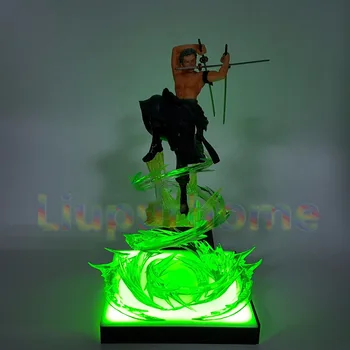 

Anime One Piece Roronoa Zoro Led Light Figuarts ZERO 200mm One Piece Anime Zoro Led Lamp Base Christmas Decor Night Lights